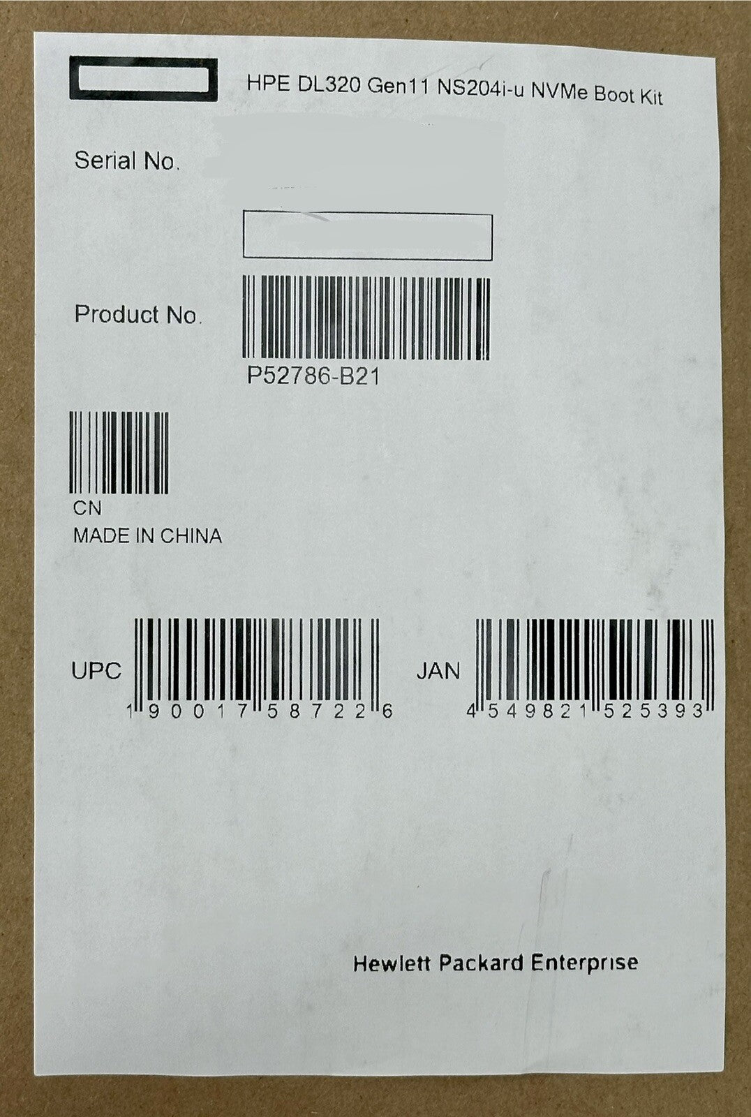 HPE DL320 Gen11 NS204i-u NVME OS Boot Device Cable Kit P52786-B21