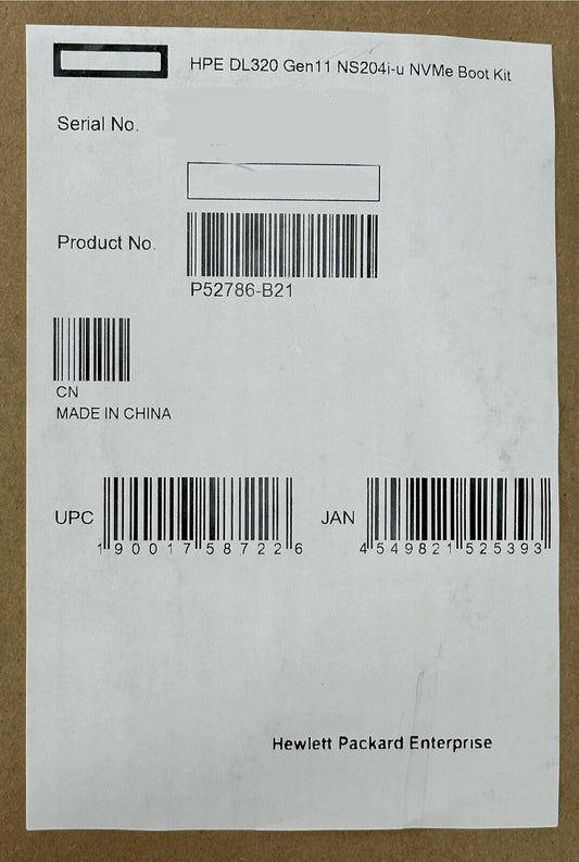 HPE DL320 Gen11 NS204i-u NVME OS Boot Device Cable Kit P52786-B21