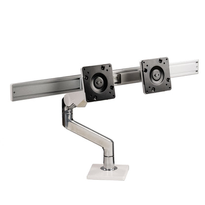 Humanscale M8.1 Adjustable Dual Monitor Arm with Crossbar Clamp Mount M81CMWB2B