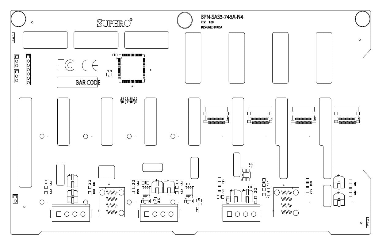 Supermicro BPN-SAS3-743A-N4 8-port 4U/Tower (SC743/745) 3.5-inch SAS3/SAS2/SATA3 (NOT FOR HOME PC)