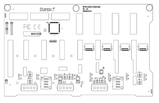 Supermicro BPN-SAS3-743A-N4 8-port 4U/Tower (SC743/745) 3.5-inch SAS3/SAS2/SATA3 (NOT FOR HOME PC)