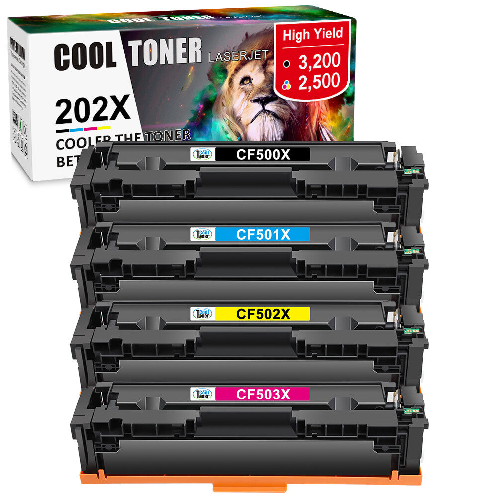 4x 202X CF500X 202A Toner Cartridge For HP Color LaserJet M281cdw M254dw Printer