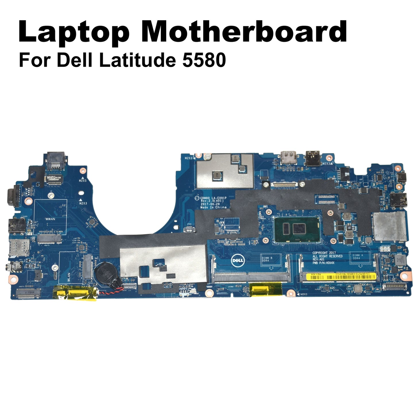 Dell Latitude 5580 Motherboard i7-7600U 2.8GHz CPU Intel Graphics LA-E091P KPDTX