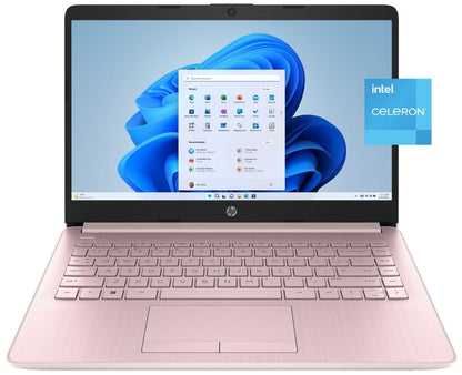 HP Stream Laptop 14" Micro-Edge HD Celeron N4120 16GB 64GB eMMC Cam Win11S Pink