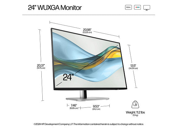 HP Series 5 Pro 24 inch WUXGA Monitor - 524pn 24" WUXGA (1920 x 1200) 50-100 Hz