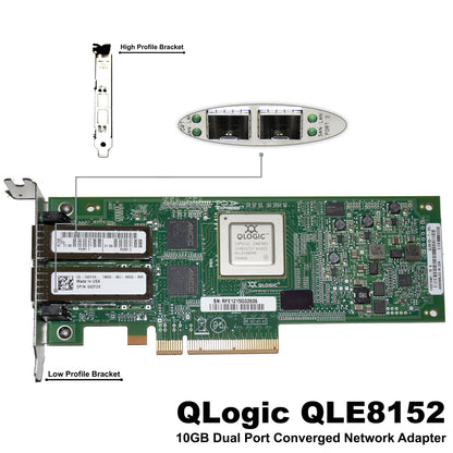 Dell QLogic QLE8152 Dual 10GbE 2-Port Converged Network Adapter Card 42F2X
