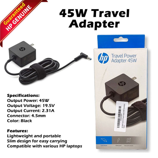 HP 4ME14AA#ABA Travel Power Adapter 45W 4.5mm Connector