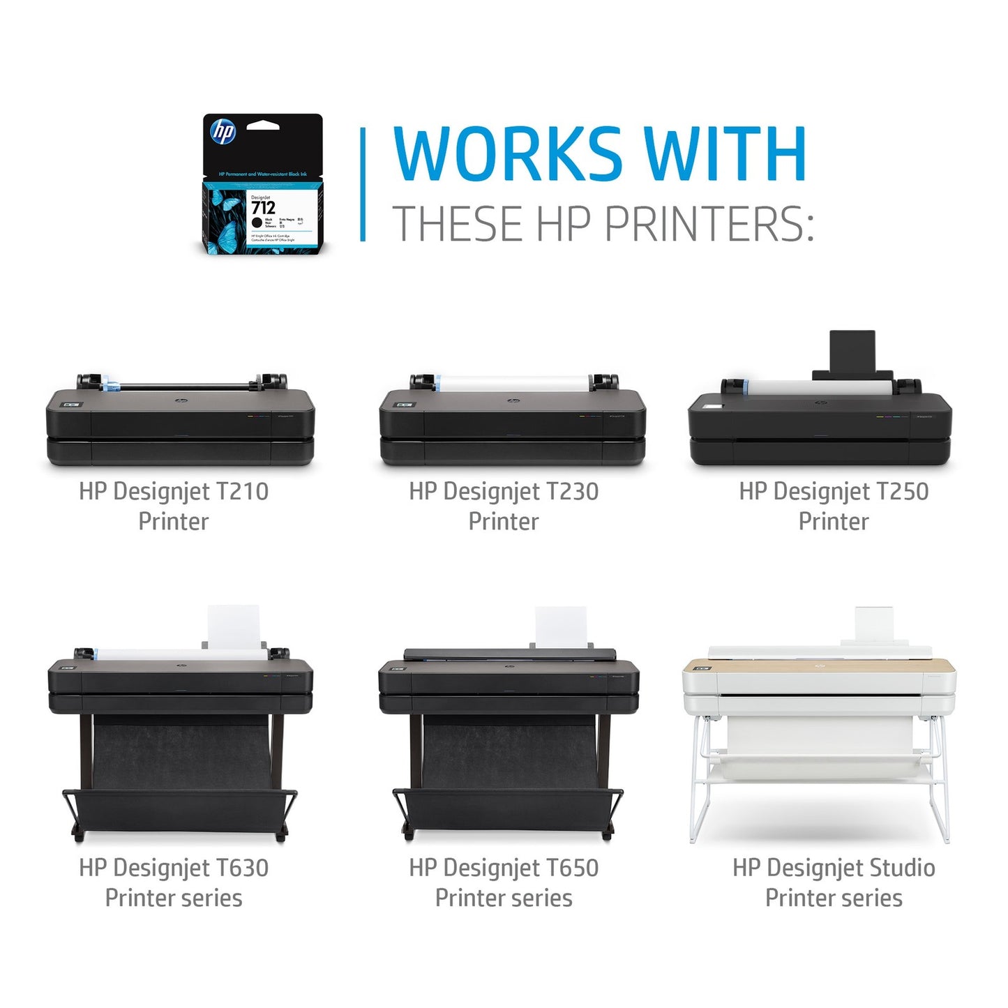 HP 712 3-pack 29-ml Cyan DesignJet Ink Cartridge, 3ED77A