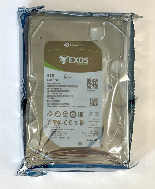 SEAGATE ST8000NM000A EXOS 7E8 3.5" 8TB SATA 6Gb/s 7.2K RPM HARD DRIVE