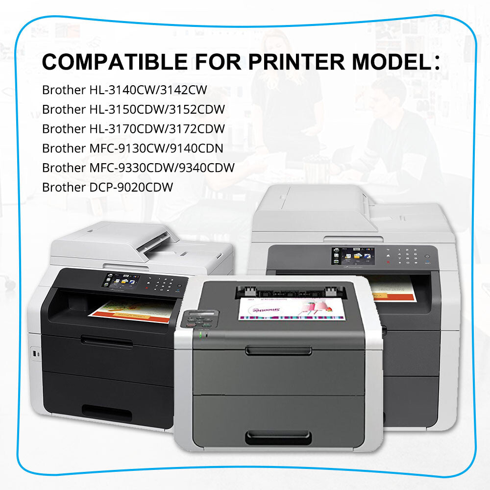 4 x TN225 Toner Cartridge For Brother TN221BK HL-3170CDW MFC-9130CW MFC-9340CDW