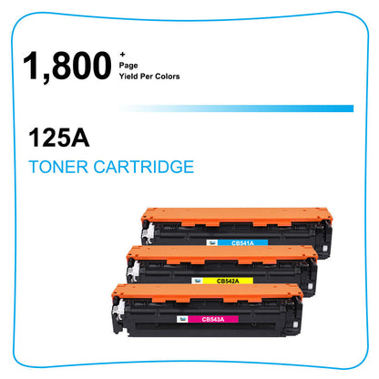 3PK Color CB540A 125A Toner Cartridge For HP LaserJet CP1215 CP1518NI CM1312NFI