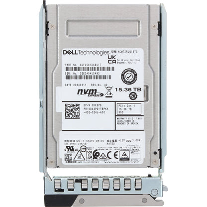 Dell 15.36TB PCIe Gen4 NVMe RI TLC 2.5 SSD KCM7XRUG15T3 (DX2PD) -CR