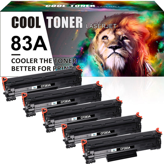 5 Pack CF283A Toner Compatible With HP 83A LaserJet Pro M127fn M127fw M125nw MFP
