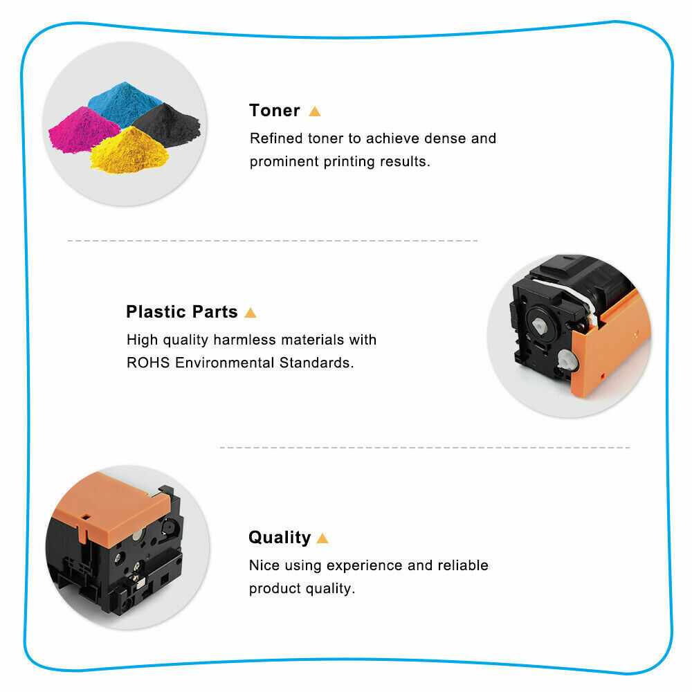 6PK Toner Compatible With HP 206A W2110A LaserJet Pro M255dw MFP M283fdw No Chip