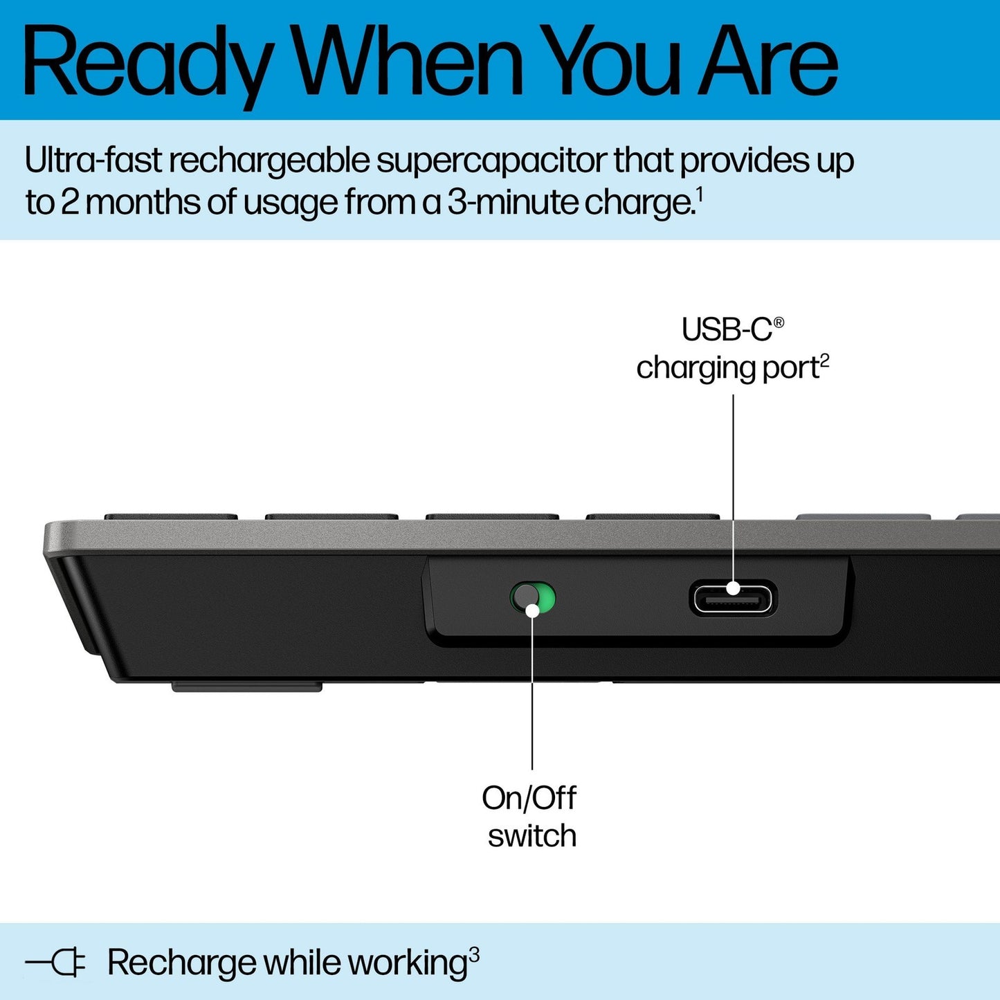 HP 725 Multi-Device Rechargeable Wireless Keyboard