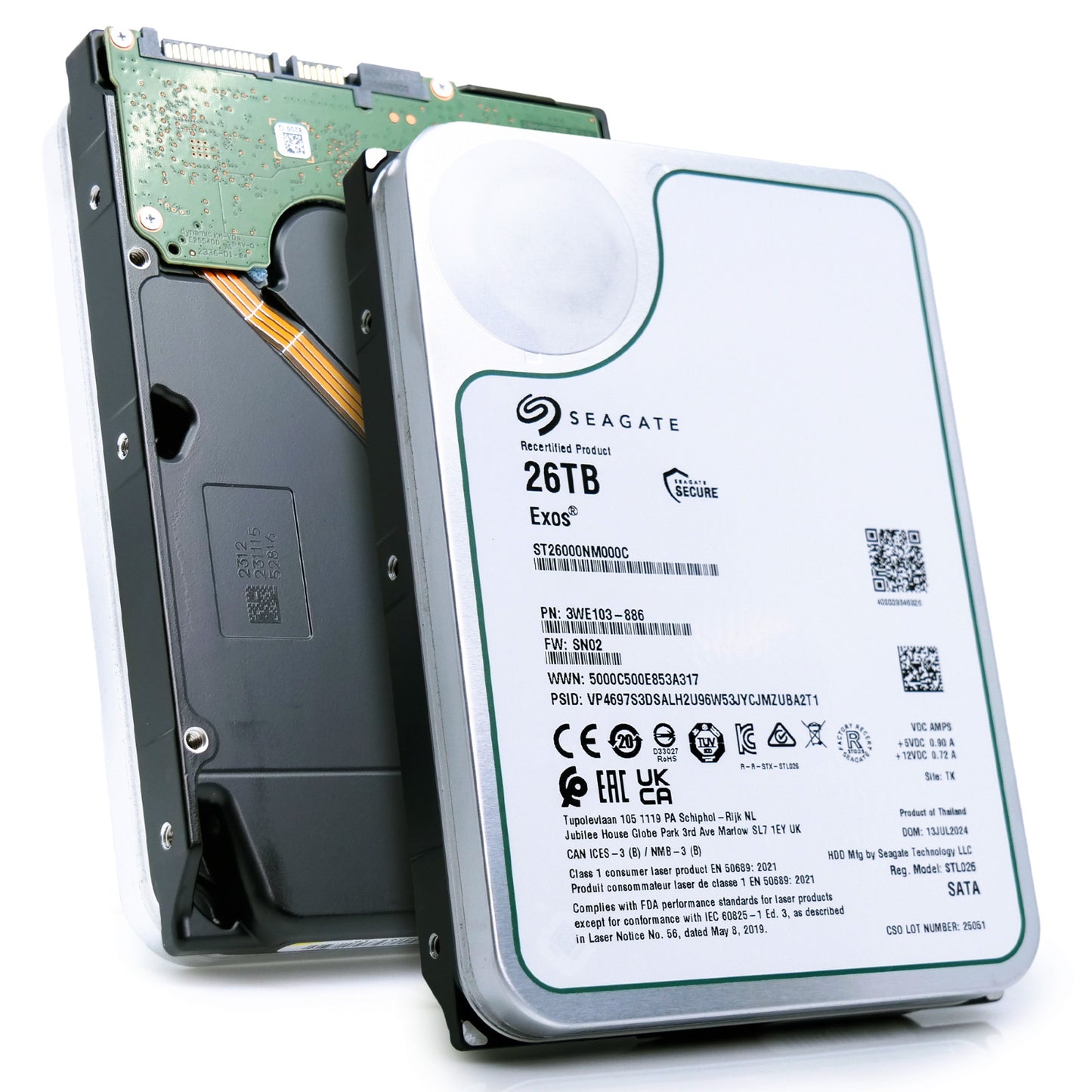 Seagate Exos 26TB 7.2K RPM SATA 6GB/s 3.5" Enterprise HDD - ST26000NM000C