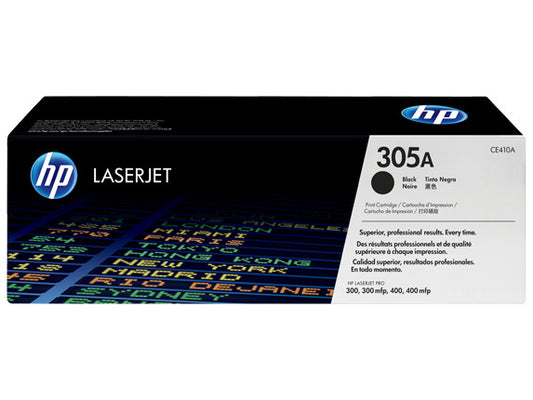 HP 305A Black Original LaserJet Toner Cartridge, ~2,090 pages, CE410A