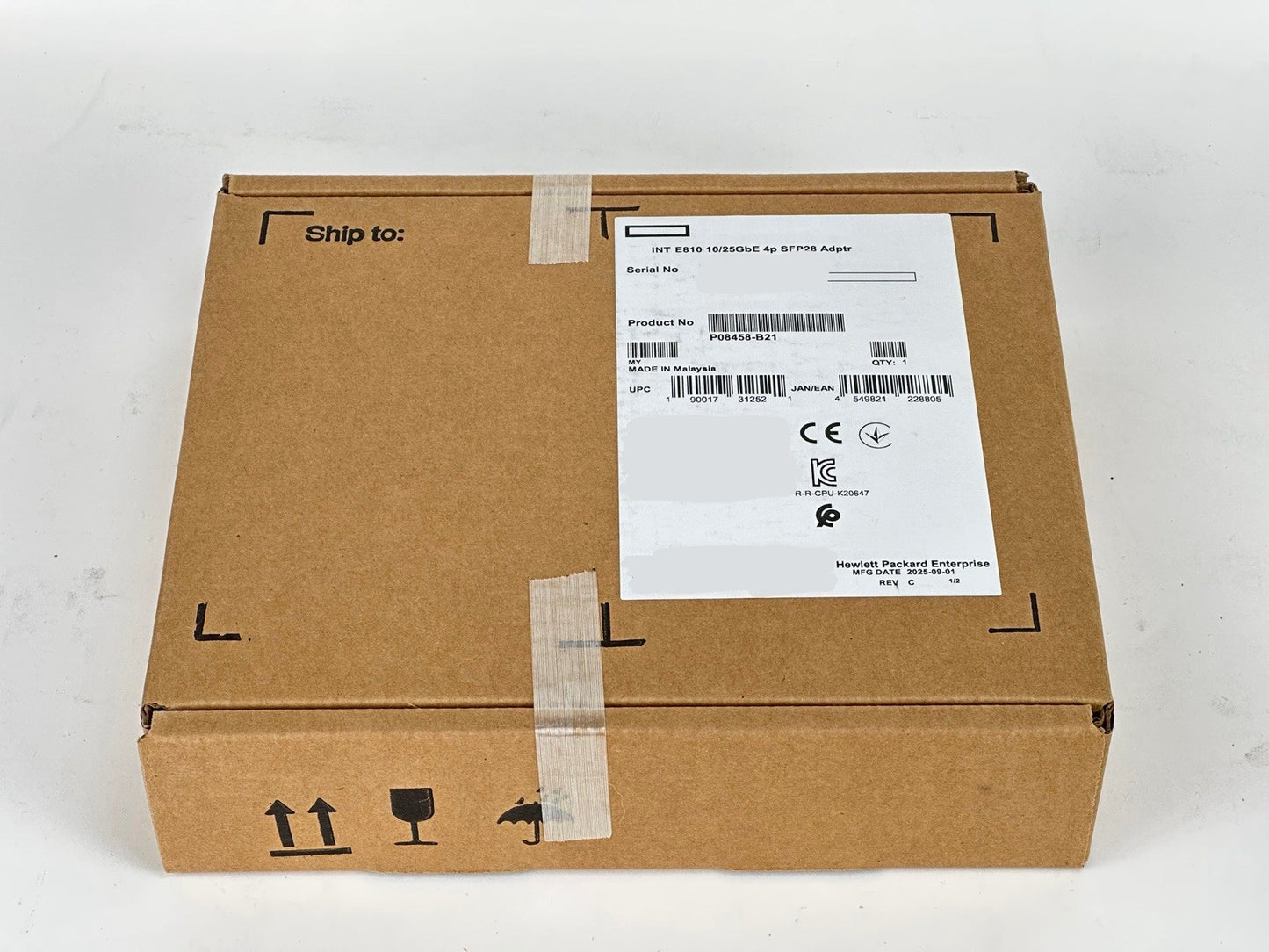 HPE Intel E810-XXVDA4 Ethernet 10/25Gb 4 Port SFP28 PCI-e Adapter P08458-B21 NIC