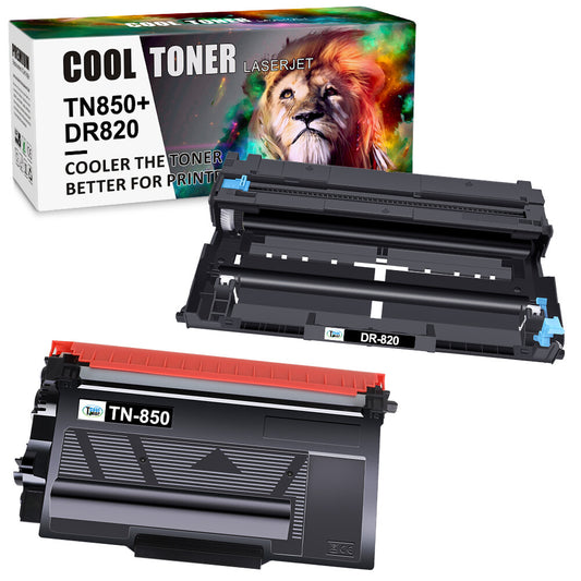 2pack High Yield DR820 Drum & TN850 Toner for Brother HL-L6200DW MFC-L5900DW