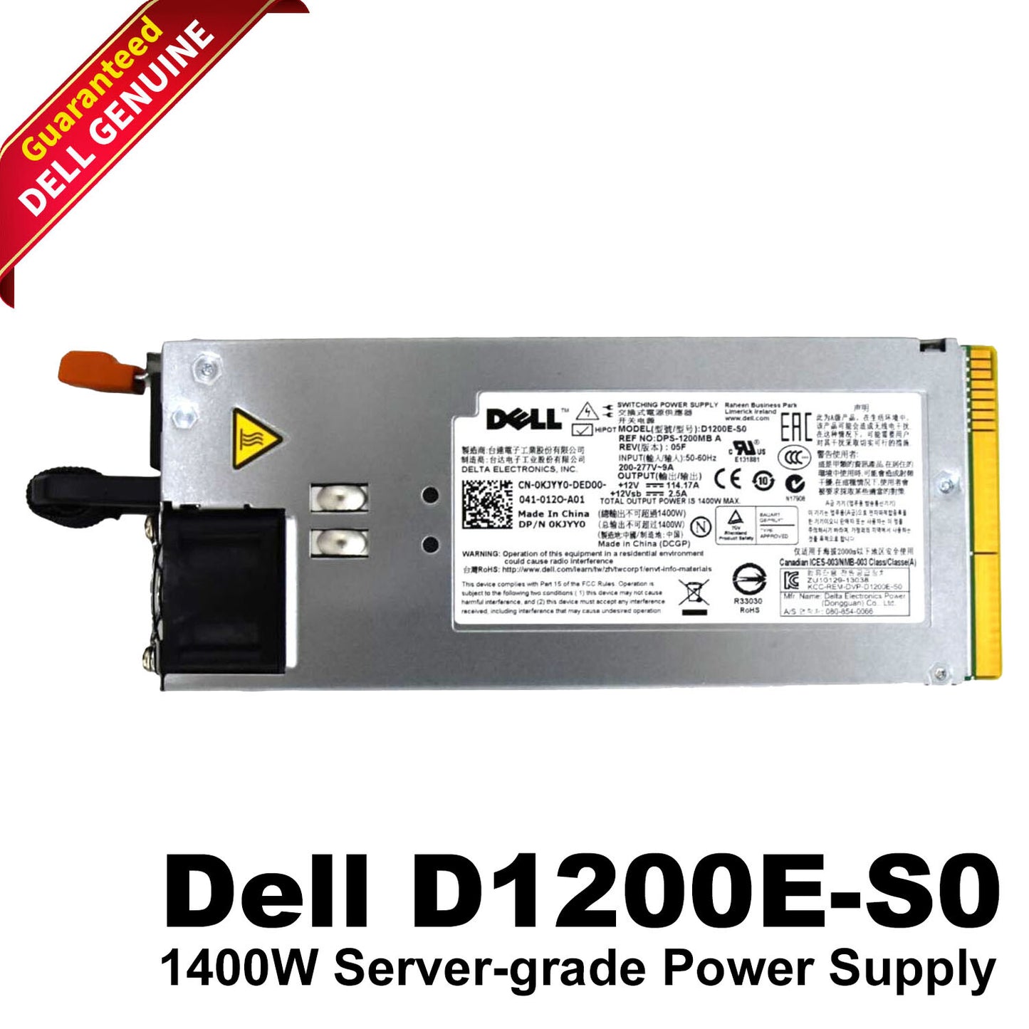 Dell PowerEdge C6100 1400W High-Efficiency Hot-Plug Power Supply KJYY0 D1200E-S0