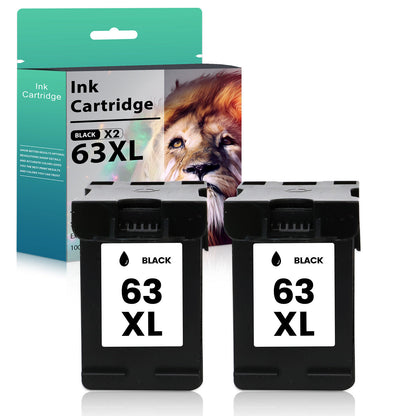 2PK 63XL Black Ink Cartridge For HP Envy 4520 4520 Officejet 5220 5258 4650 5200