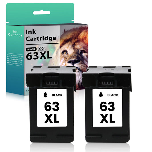2PK 63XL Black Ink Cartridge For HP Envy 4520 4520 Officejet 5220 5258 4650 5200