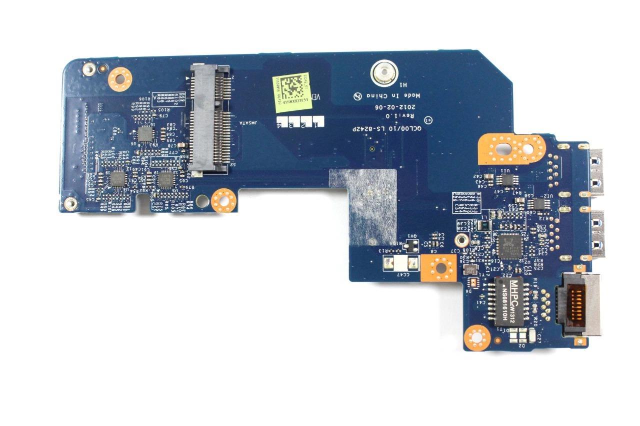 Dell Inspiron 7520 2 USB Ethernet LAN PCB Connector Board LS-8242P N7JHH 0N7JHH