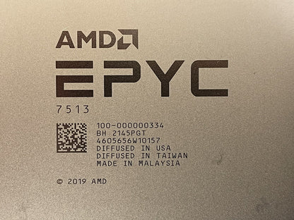 AMD EPYC Milan 7513 CPU Processor 32 Core 2.6GHz 200W PCI-e 4.0 128MB L3 HPE