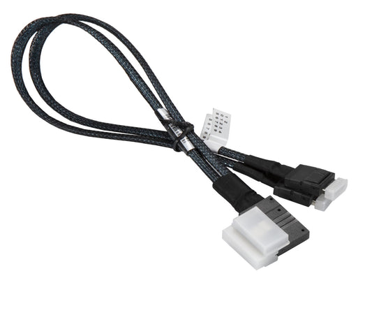 SuperMicro CBL-SAST-0817 SLIMLINE SAS x8 (LA) to 2x Oculink x4,INT, 36CM,34AWG (NOT FOR HOME PC)