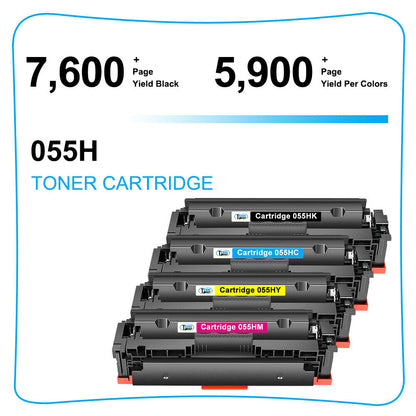 4PK Toner Compatible for Canon 055H 055 imageCLASS MF741Cdw MF743Cdw With Chip