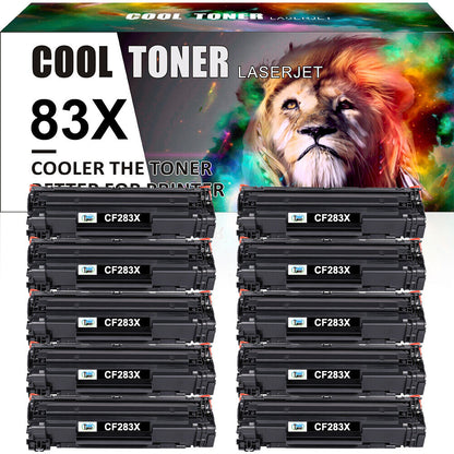 10 x Toner Compatible with HP CF283X 83X LaserJet Pro M201dw M225dn M225dw MFP