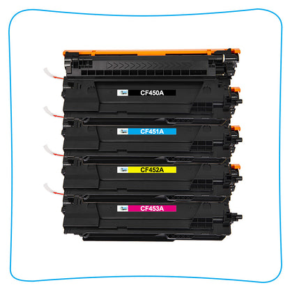 5x Hi-Yield Toner Compatible with HP CF450A 655A Laserjet MFP M681 M652dn M653dn