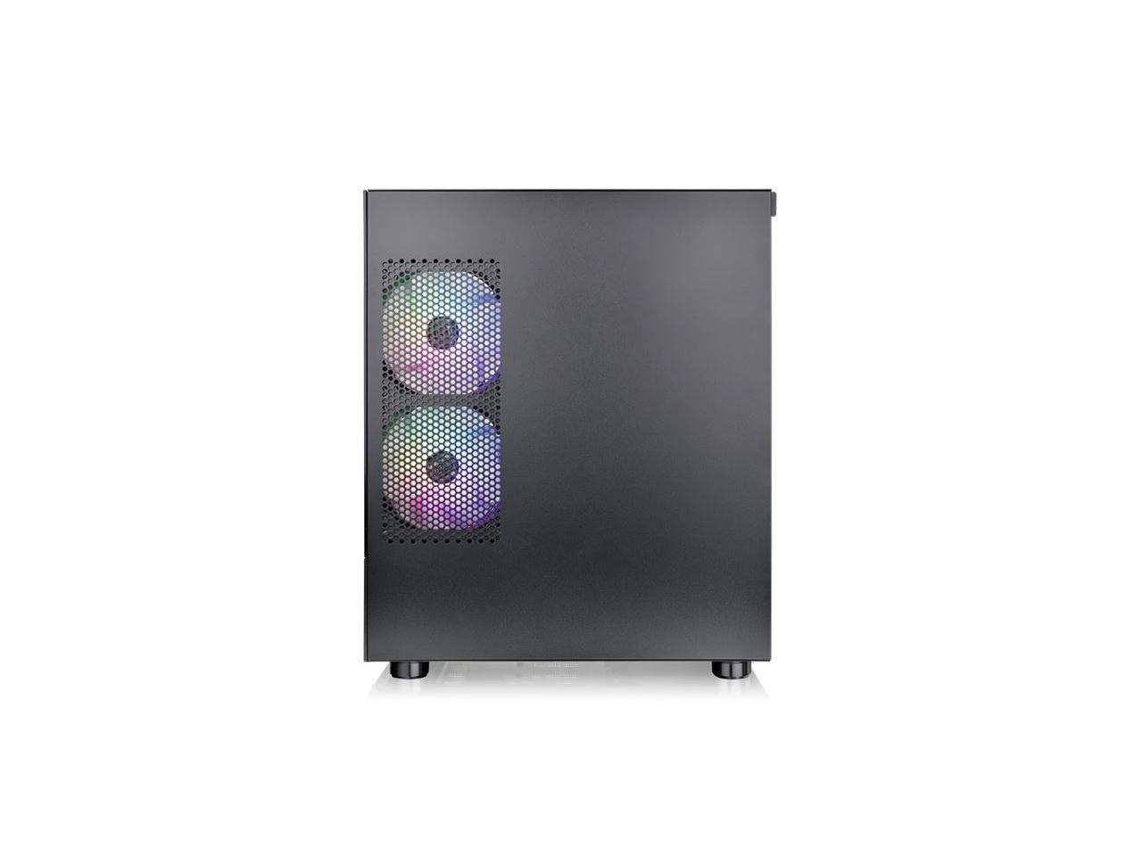 View 170 TG ARGB Black Micro-ATX Case; 3x120mm ARGB Fans included; Supports Up t