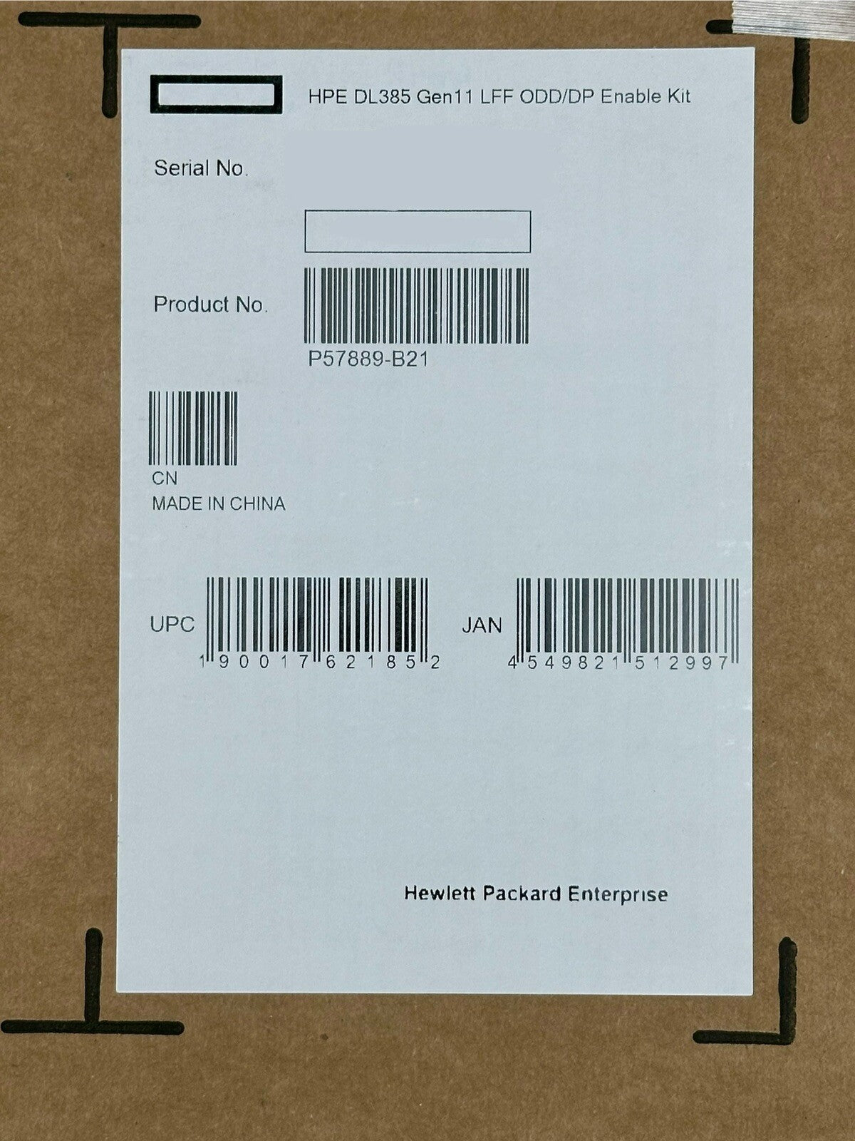 HPE P57889-B21 ProLiant DL385 Gen11 LFF ODD/Display Port Enablement Kit G11