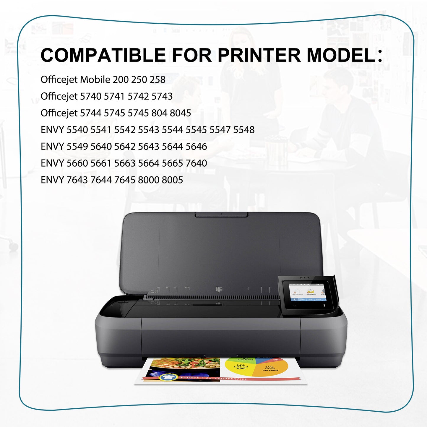 2PK for HP 62XL 2-Black Ink Cartridge ENVY 5547 5646 5644 5660 7640 7645 Series
