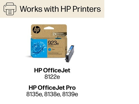 HP 923e EvoMore Cyan Original Ink Cartridge, 800 pages, 4K0T4LN