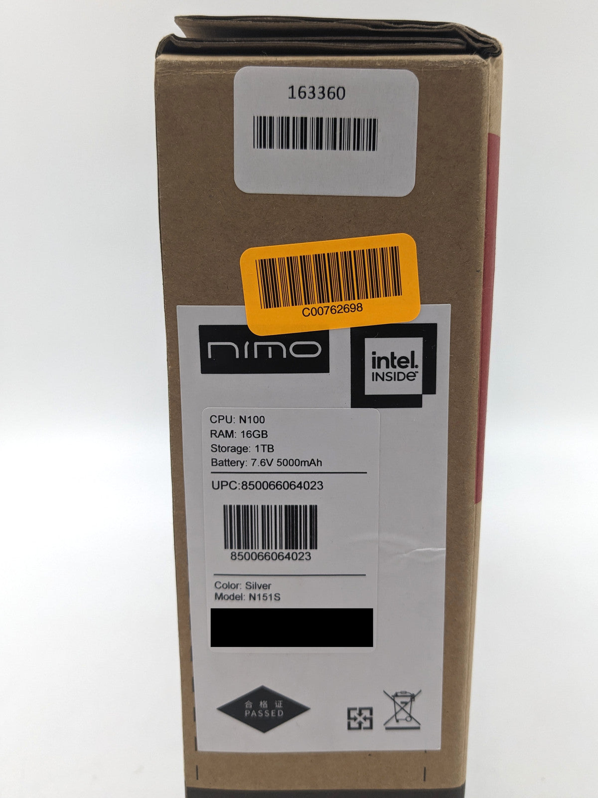 Nimo N151 Laptop 15.6" FHD Intel N100 16GB RAM 1TB SSD Windows 11 Silver