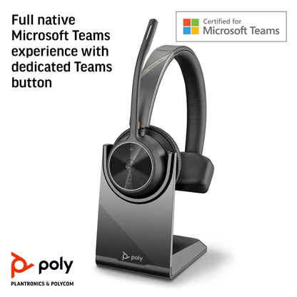 Poly Voyager 4310-M Microsoft Teams Certified Headset with charge stand