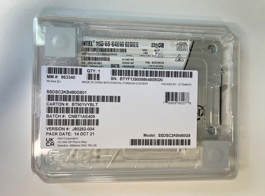 NEW Intel SSD D3-S4510 Series SATA3 Solid State Drive SSDSC2KB480G801 480GB 2.5
