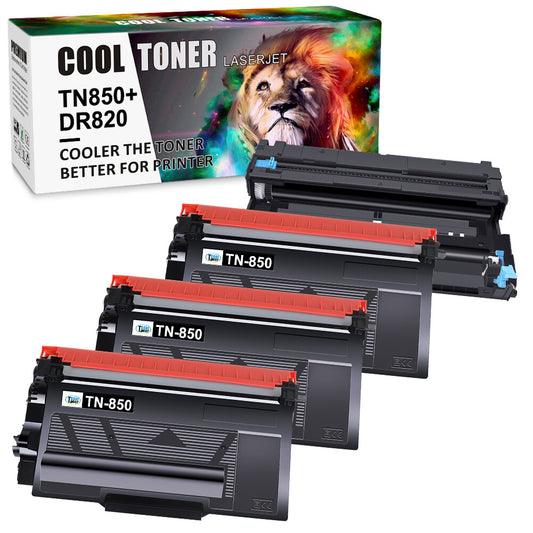 For Brother DR820 Drum Unit + 3PK TN-850 HL-L5100DN HL-L6400DW HL-L5000D Printer