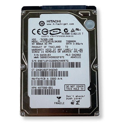 Hitachi HTS723216L9A360 160GB 7.2K RPM SATA 3Gb/s 16MB Cache 2.5" HDD 0A58103