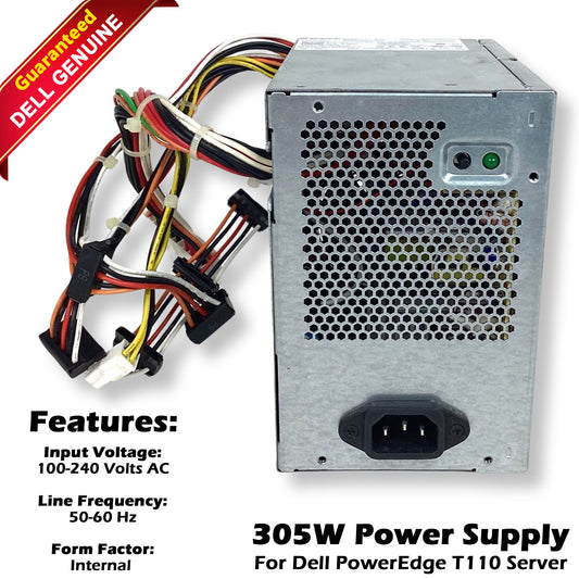 Genuine Dell PowerEdge T110 305W PSU L305E-S0 Server Power Supply 0J33F2 J33F2