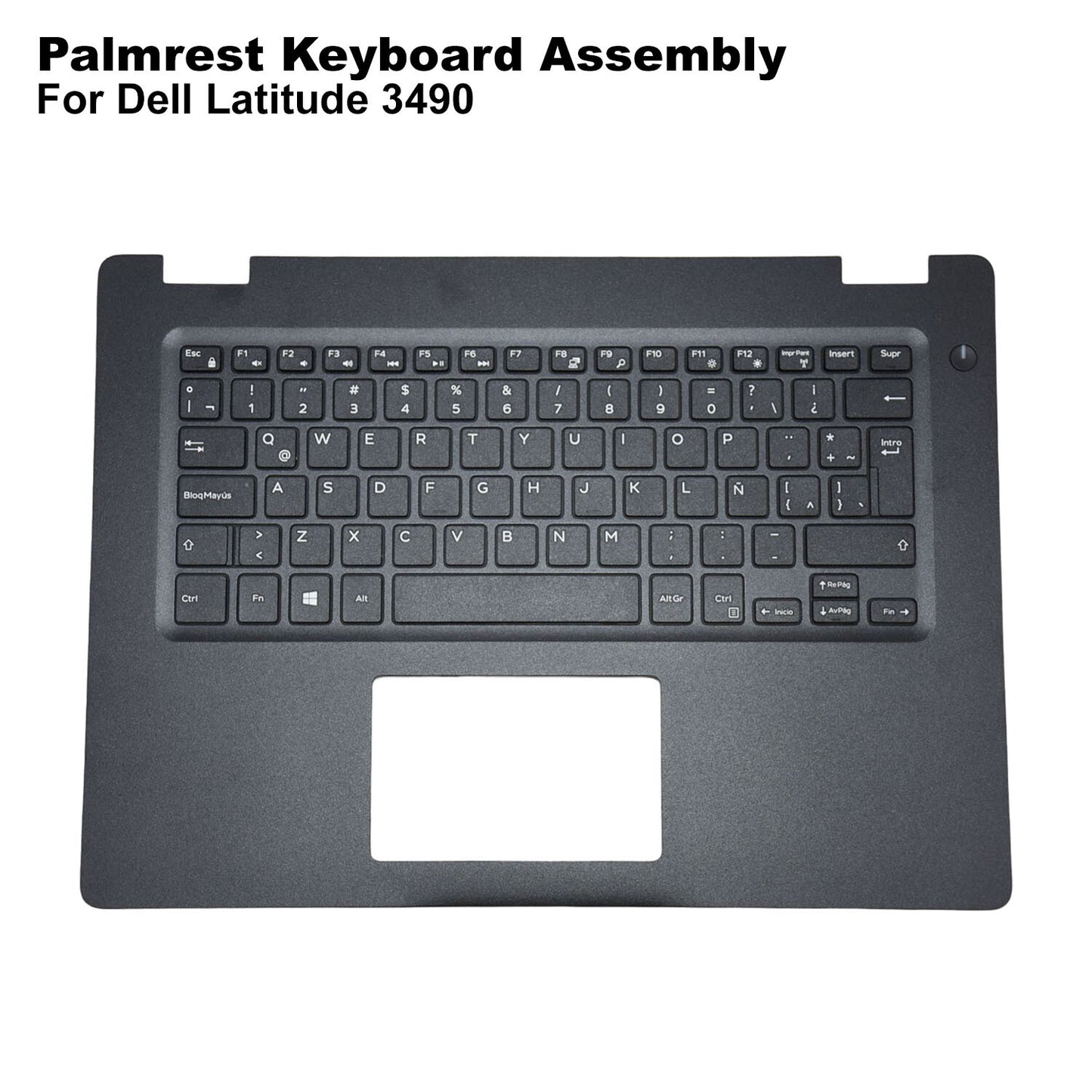 Dell Latitude 3490 Spanish Latin American Keyboard Palmrest 81-keys 599G2