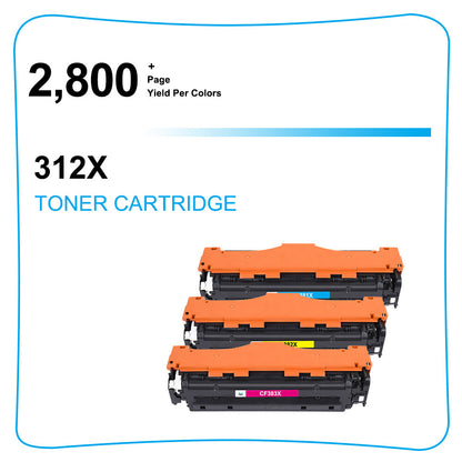 3 CF381A 382A 383A CF380X Toner Compatible With HP LaserJet M476dn M476dw M476nw