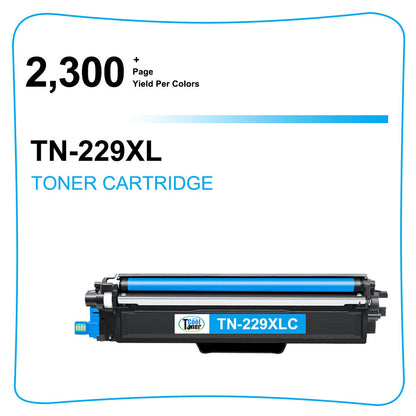 2PK TN229XL Cyan Toner Cartridge Fit For Brother TN229 MFC-L3765CDW HL-L3295CDW
