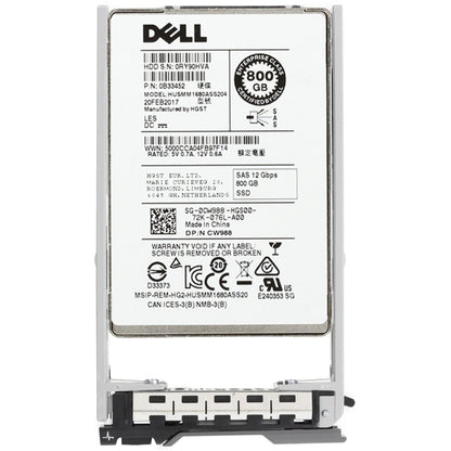 Dell 800GB 12Gbps SAS WI MLC 2.5 SSD 1680ASS204 CPO (CW988) -R (NOT FOR HOME PC)