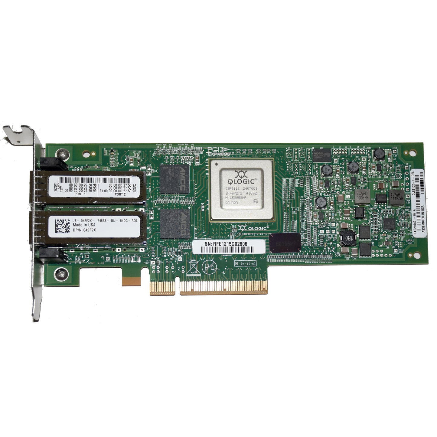 Dell QLogic QLE8152 Dual 10GbE 2-Port Converged Network Adapter Card 42F2X