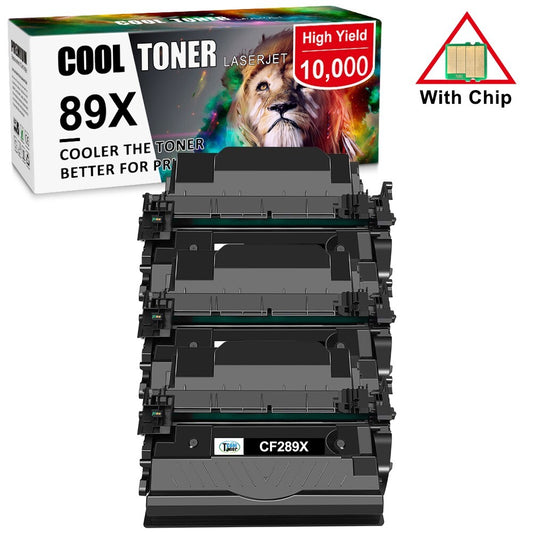 [With Chip] 3PK CF289X Toner Black for HP 89X LaserJet Pro M528f M507n M507dn