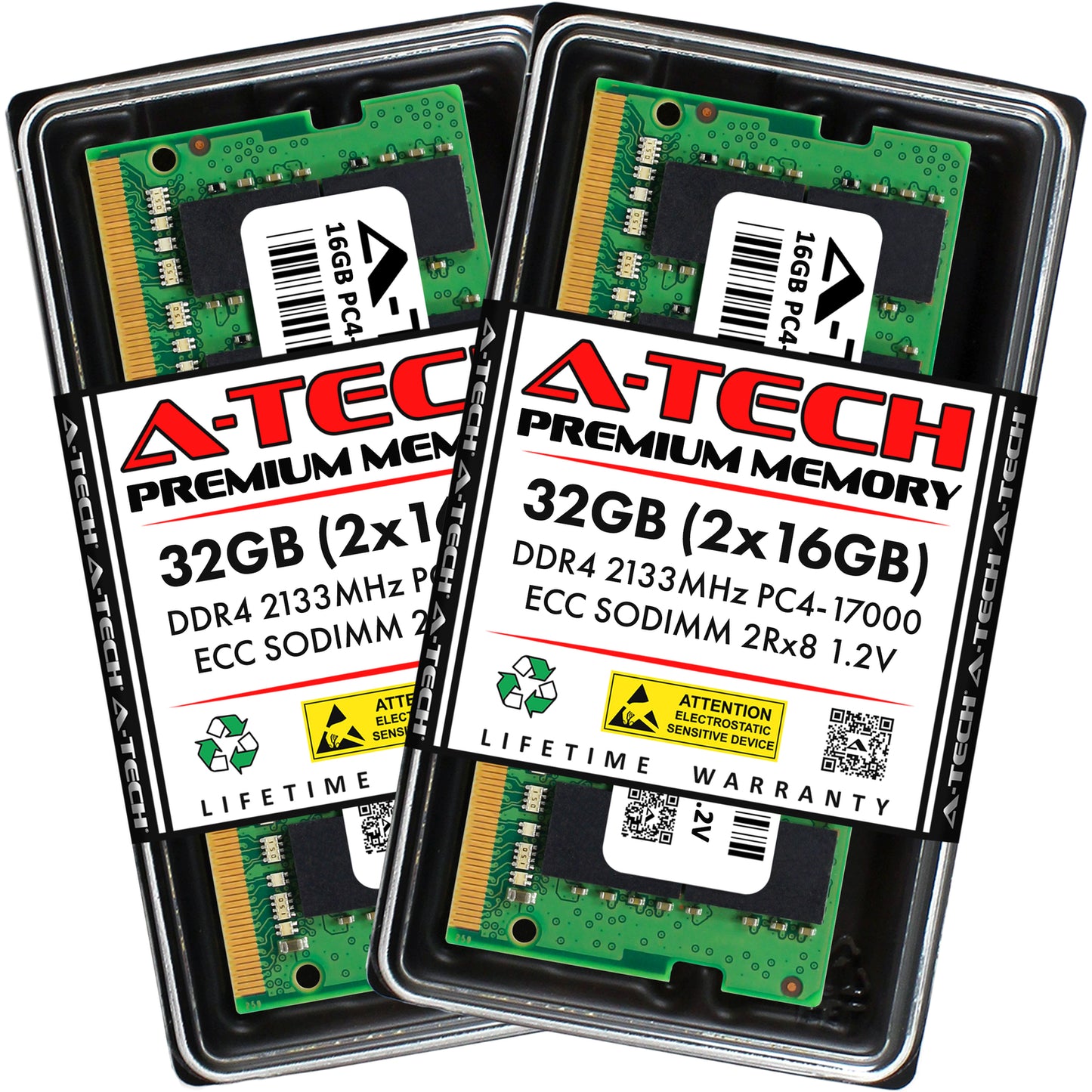A-Tech 32GB 2x 16GB 2Rx8 PC4-17000 DDR4 2133MHz ECC UNB SODIMM Server Memory RAM (NOT FOR HOME PC)