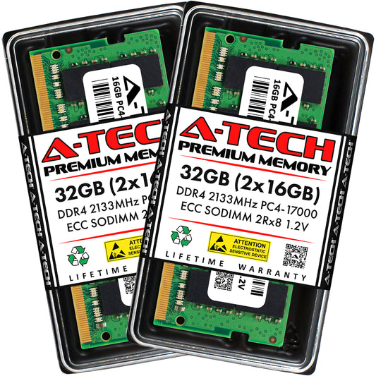 A-Tech 32GB 2x 16GB 2Rx8 PC4-17000 DDR4 2133MHz ECC UNB SODIMM Server Memory RAM (NOT FOR HOME PC)